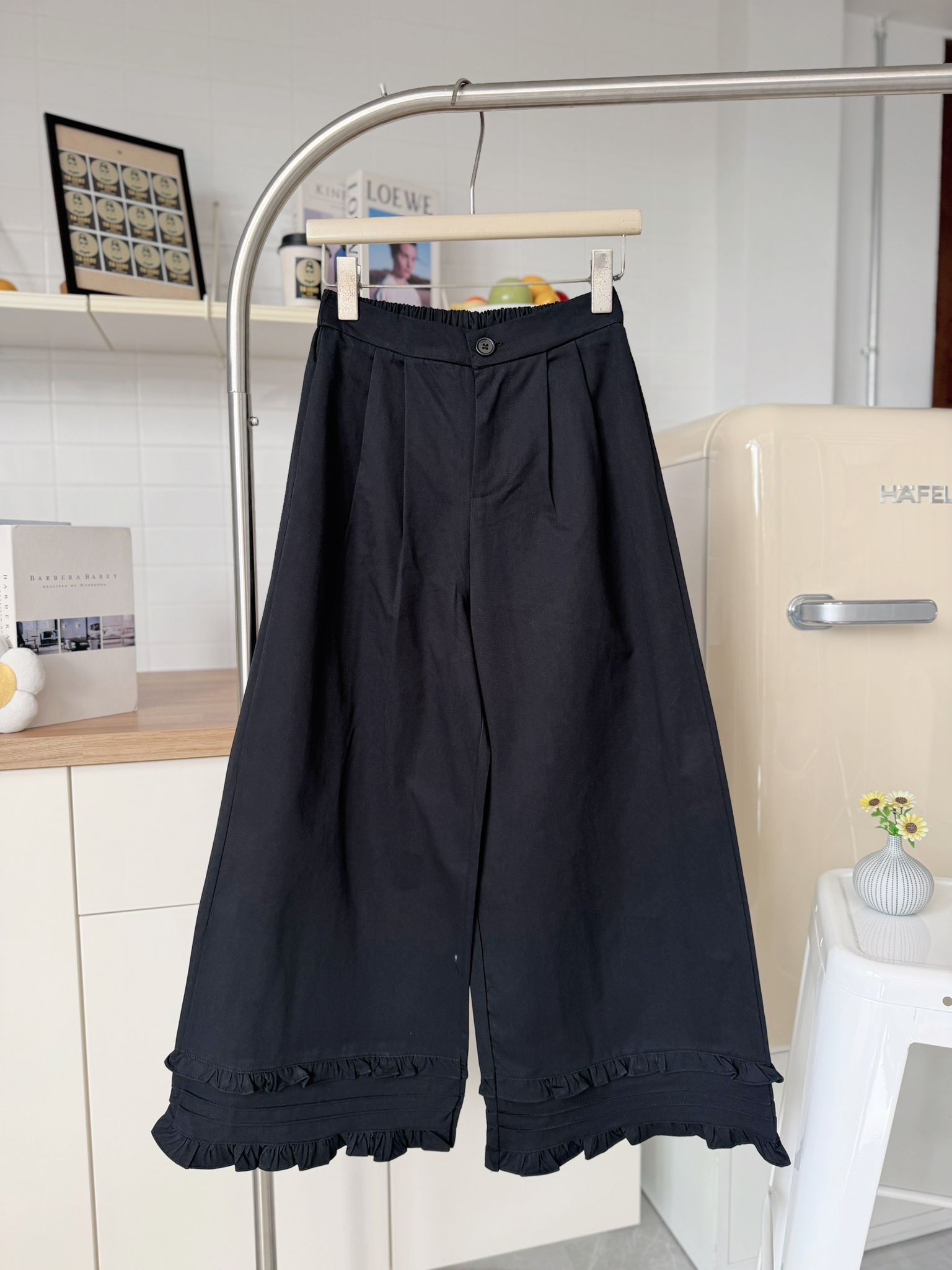 RINA Sweet Ruffle Wide Leg Pants 甜美木耳边阔腿九分裤*6 Colors