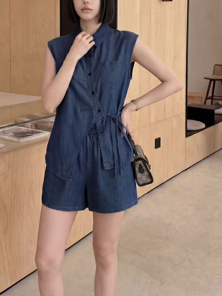 Asymmetrical Denim Two-Piece Set 小众不规则牛仔套装*2 Colors