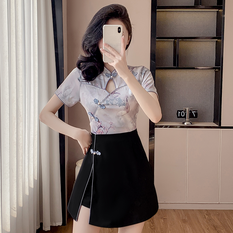 紫色连衣裙套装两件套