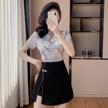 紫色连衣裙套装两件套