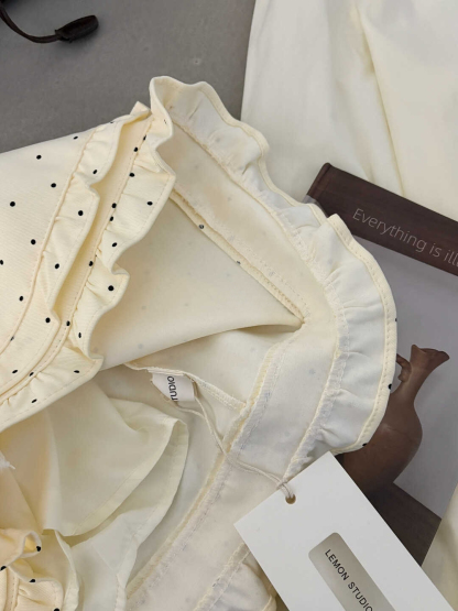 Ruffled Polka Dot Midi Skirt