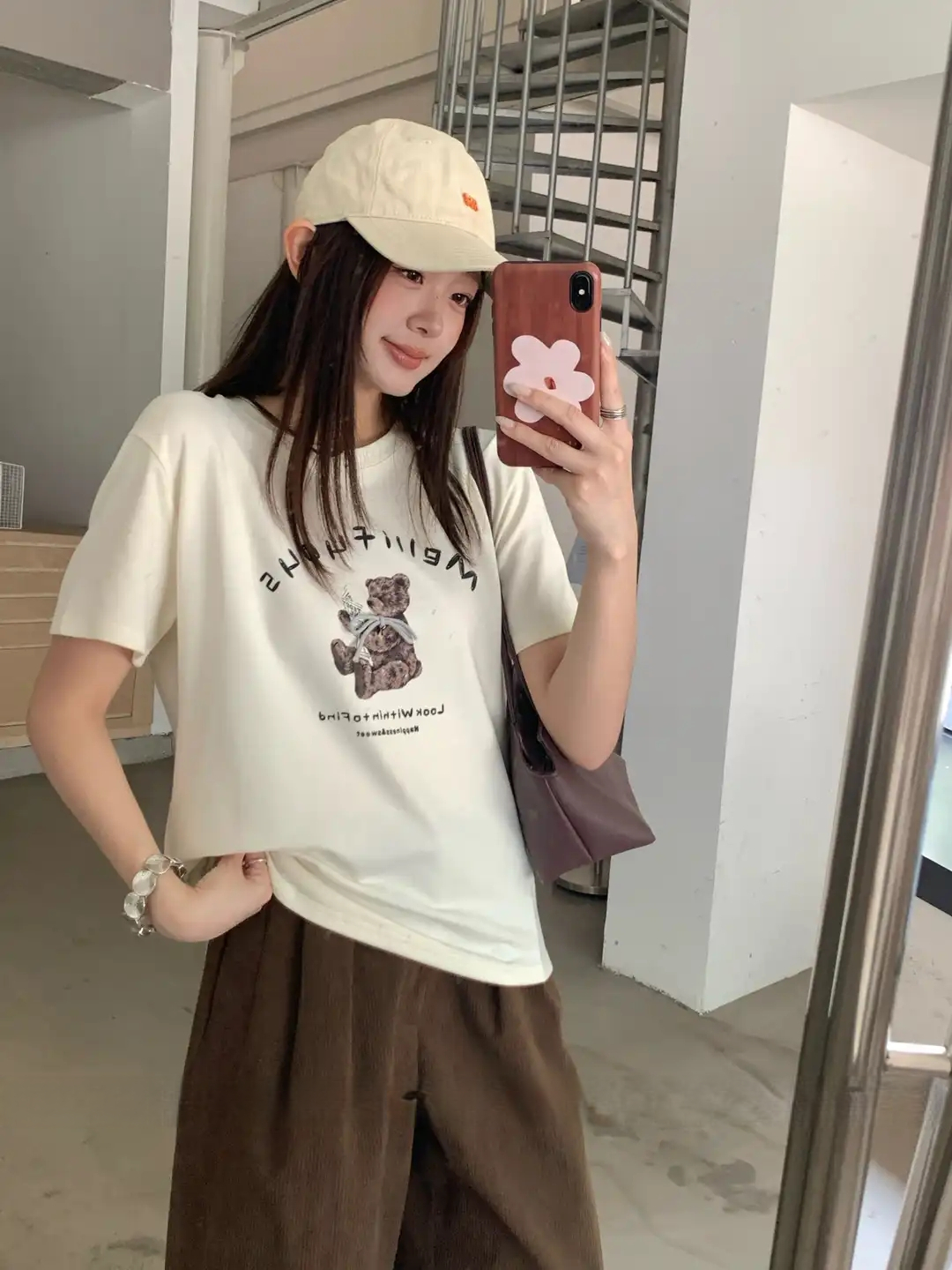 RINA Bow Bear Graphic Tee 蝴蝶结熊图案T恤* 3 Color
