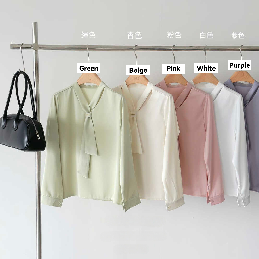 PARVÉ Scarf Tie Blouse 飘带轻奢衬衫*5 Colors