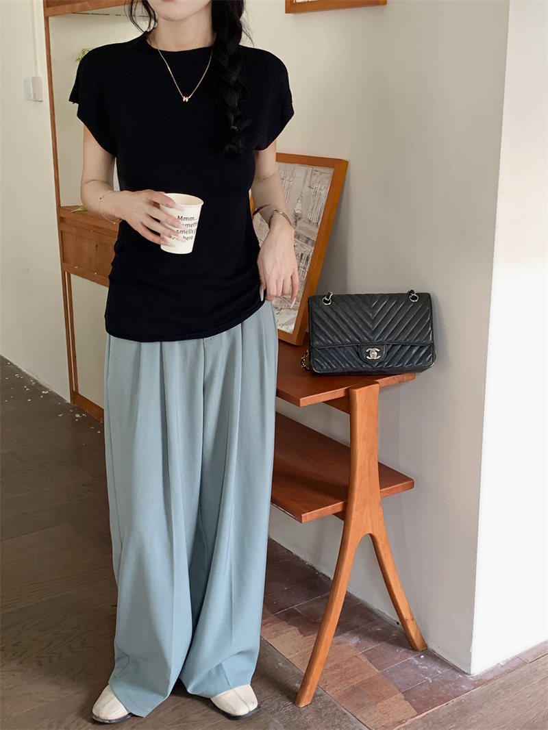 Semi-Turtleneck Pleated Knit Top 半高领褶皱设计针织上衣*5Colors