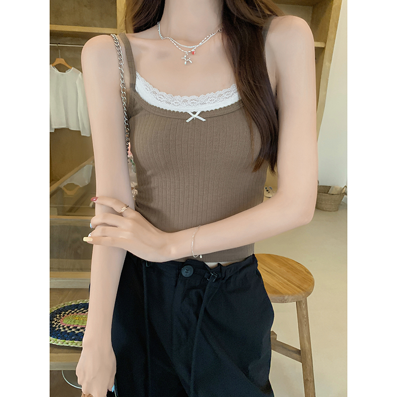 Double Tier Bow Strap Camisole 蝴蝶结双层吊带背心*3 Colors