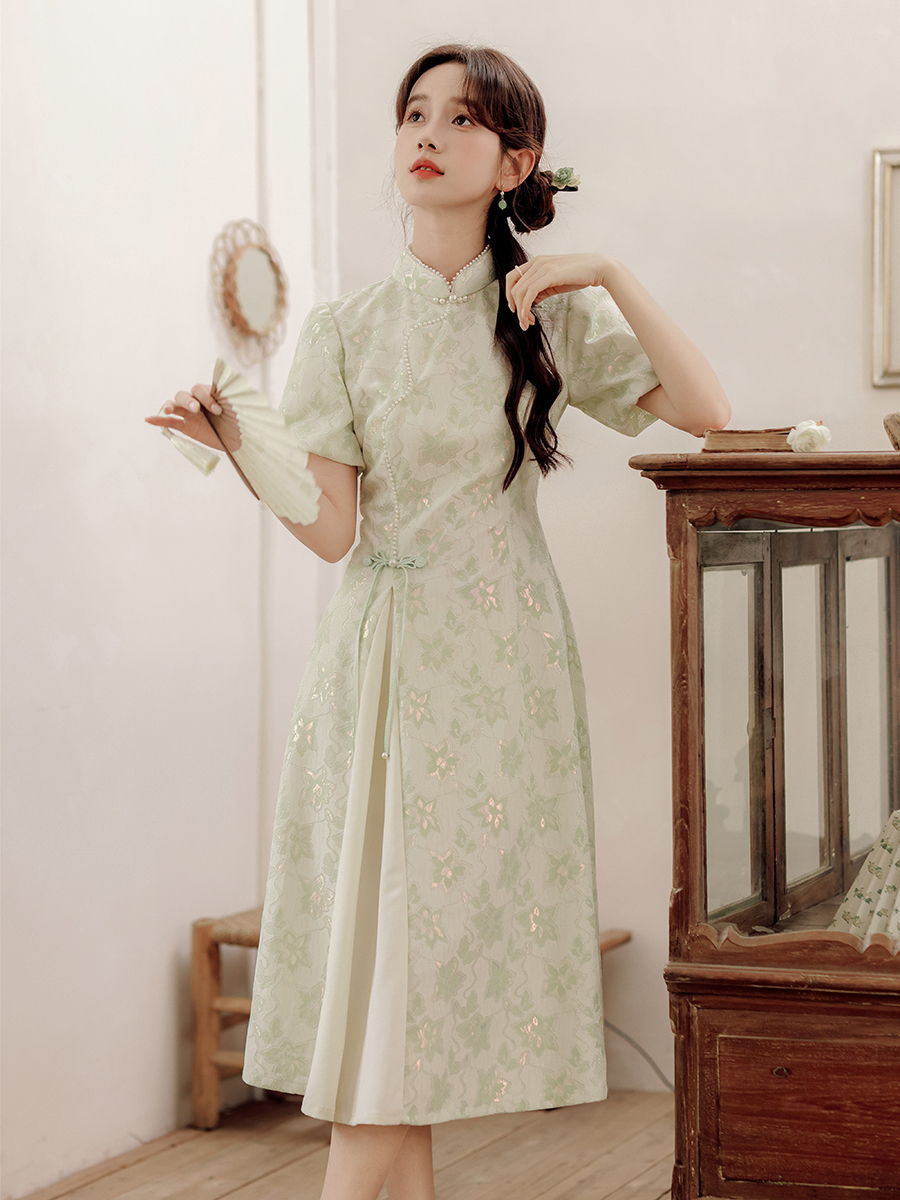 2024 Spring and Summer New Elegant Improved National Style Dress New Chinese Style Girl's Casual Cheongsam Dress 40