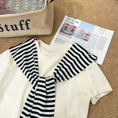 Simple and versatile T-shirt + short skirt-pants简约百搭T恤+短款裤裙*4 Colors
