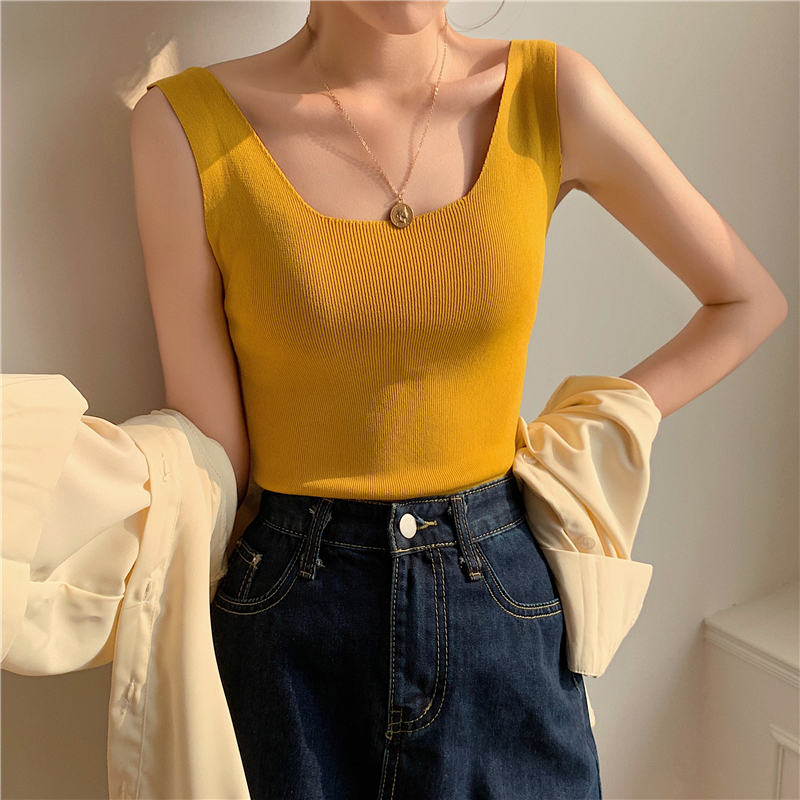 Square Neck Knit Tank 方领针织背心*8Colors