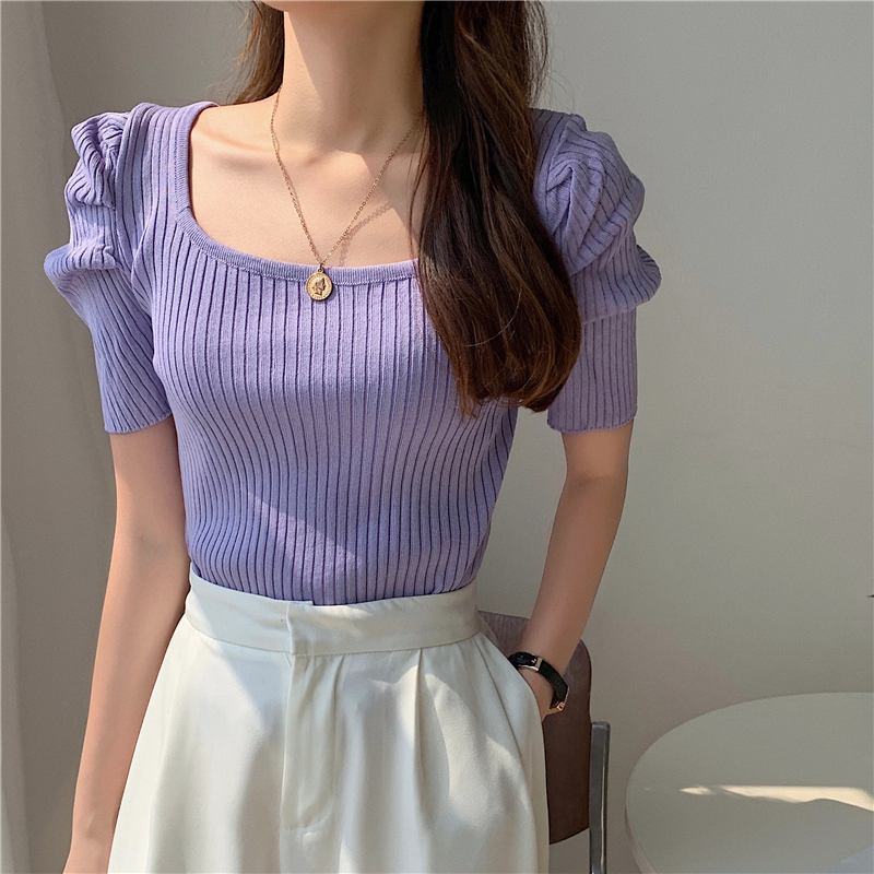Stella Puff Sleeve Top 心机方领泡泡袖上衣*5Colors