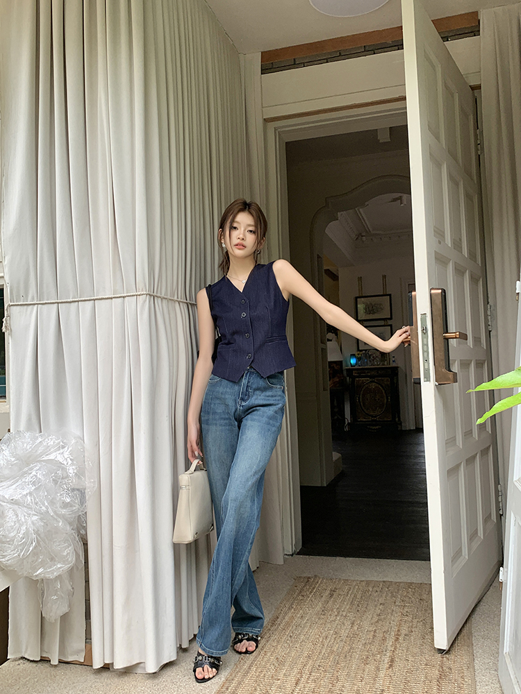 气质v领马甲小背心 French-style elegant V-neck vest top