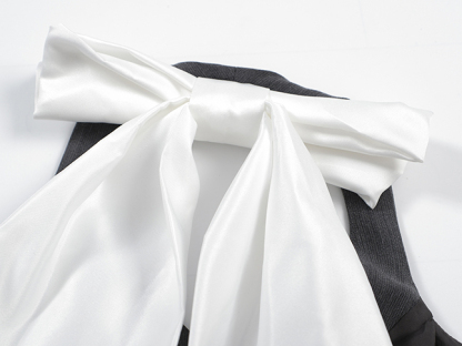 Bow Chic Vest & Skirt Set 蝴蝶结西装马甲百褶短裙套装