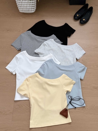 One-Shoulder Slim Fit T-Shirt 有点小特别▪斜肩修身短袖T恤*6 Colors