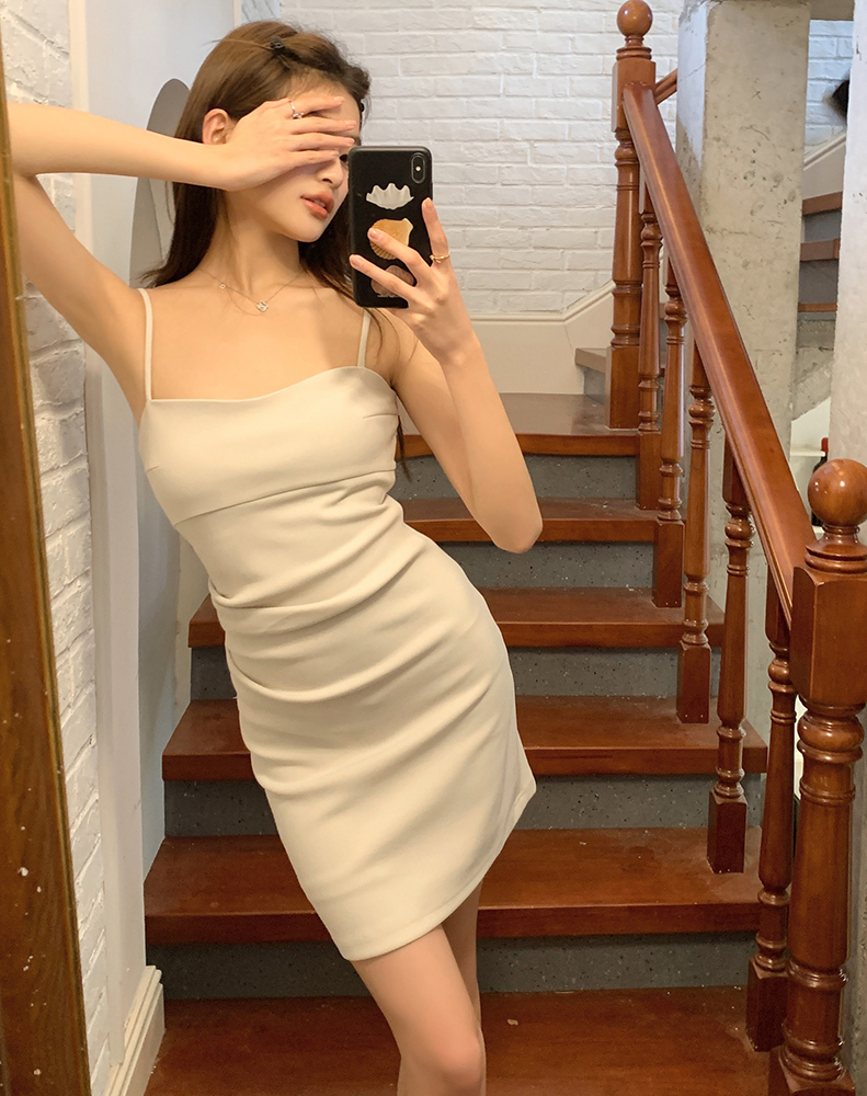 Real Shot 2025 Summer New Short Dress Sexy Short Dress European and American Simple Elegant Strap Dress for Women