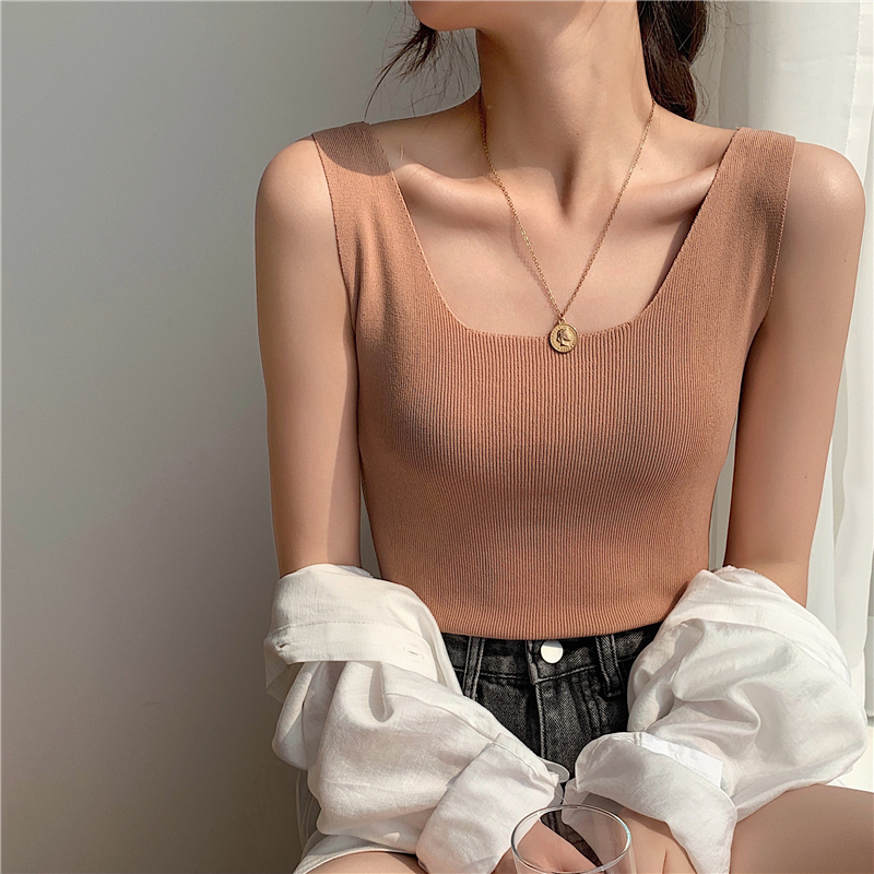 Square Neck Knit Tank 方领针织背心*8Colors