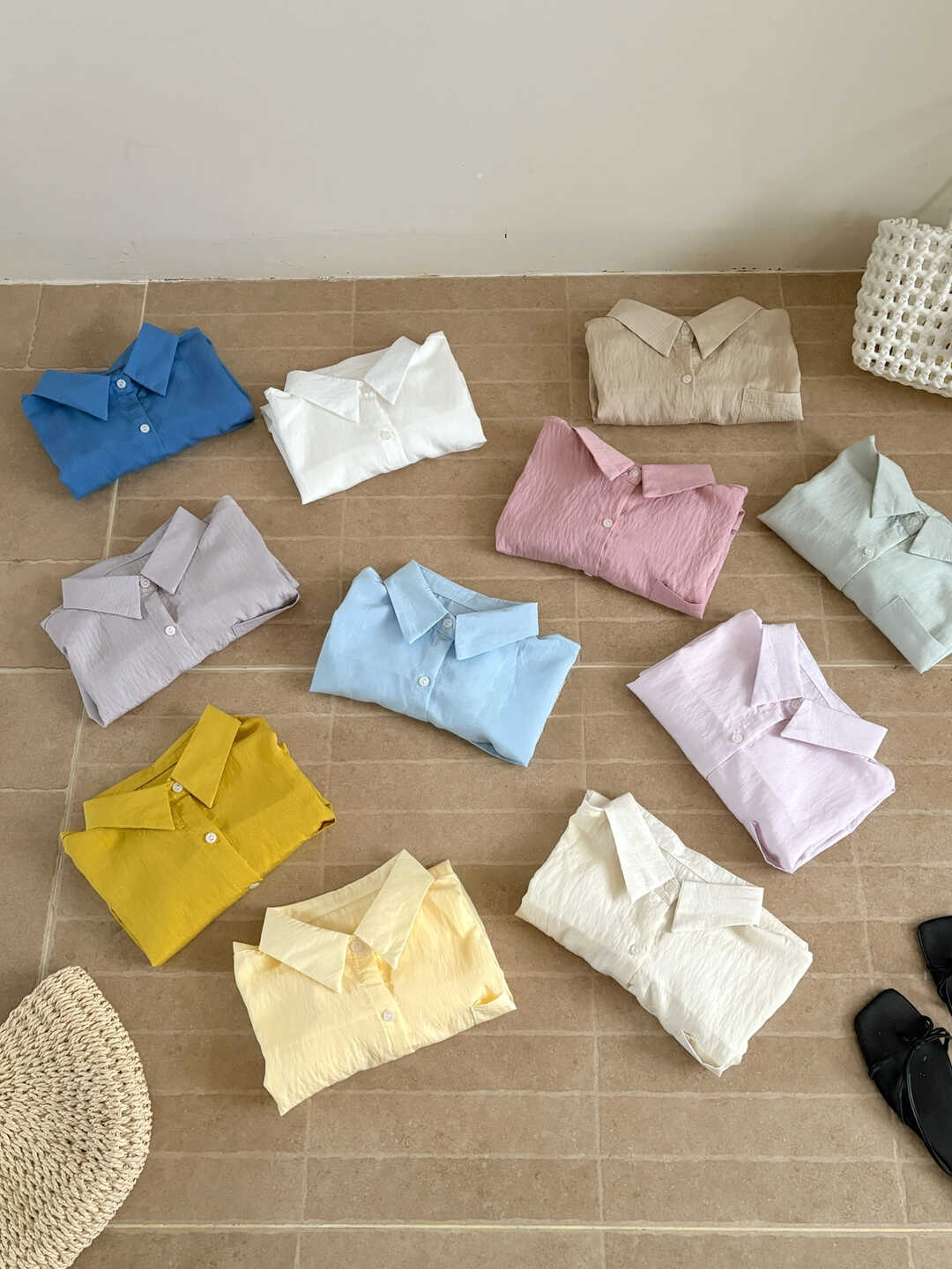 Rolled-Sleeve Short-Sleeve Shirt 卷边百搭短袖衬衫*11 Colors