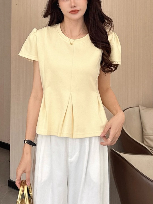 Pleated Waist Fit Top 轻甜压褶收腰上衣*6 Colors