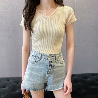 Soft Knit V-Neck Top 针织V领上衣*5 Colors