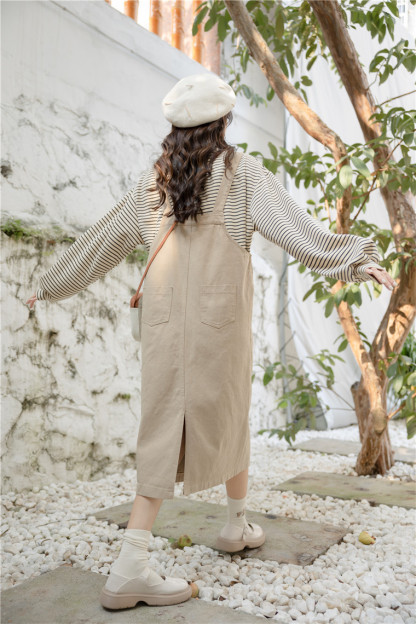 College Style Overall Dress  口袋工装背带裙* 2 Colors