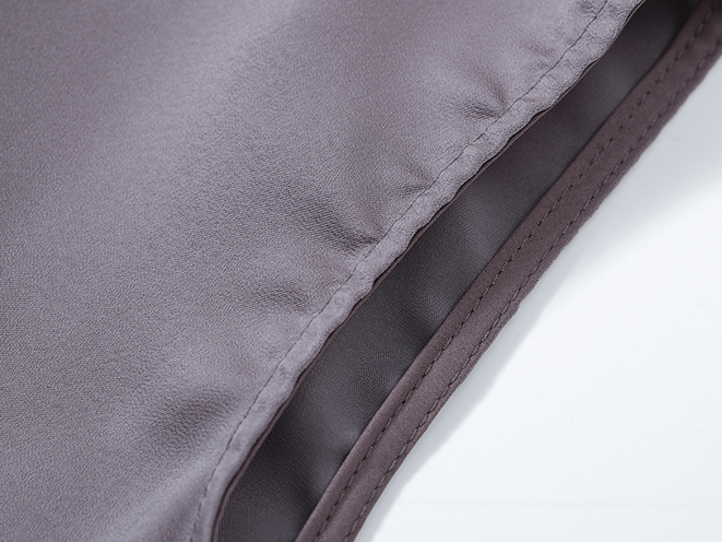 Purple Silk V-Neck Top 紫色丝质V领压褶衬衫