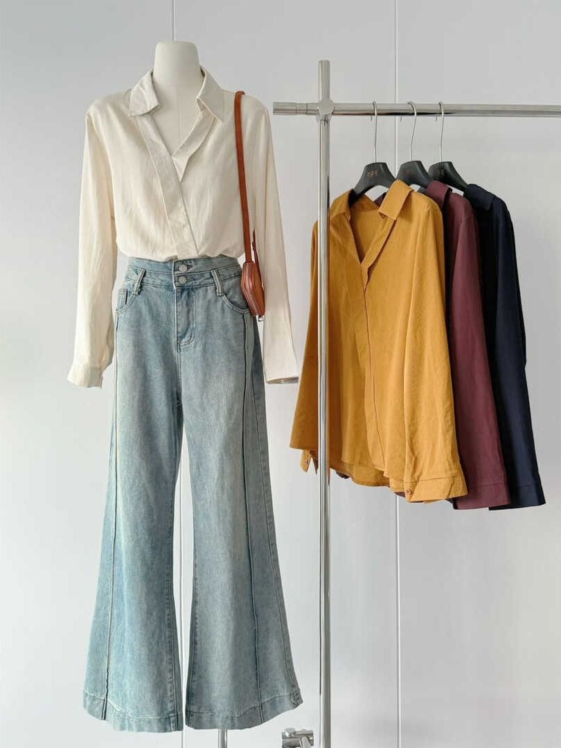  French Style High-End V-Neck Shirt* 6 Colors