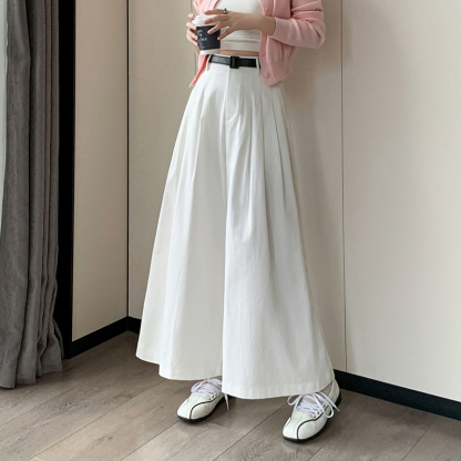 Cotton High-Waist Loose Pants 洗水棉高腰宽松长裤*3 Colors