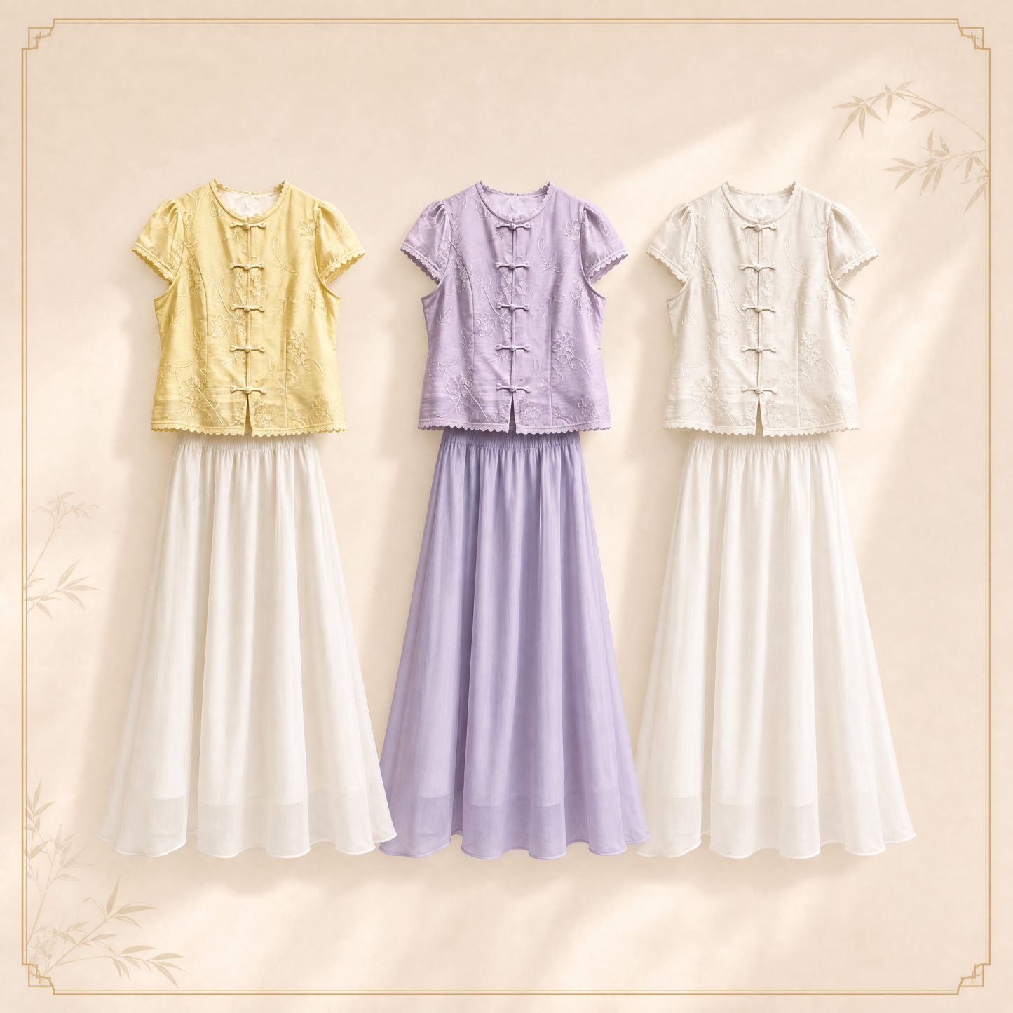 VELVÉ Magnolia Oriental Set 玉兰轻舞新中式套装*3 Colors