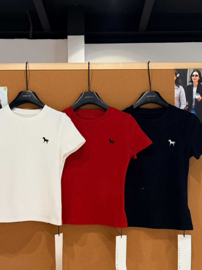 Embroidered Pony Slim Fit T-Shirt 刺绣小马修身T恤*3 Color