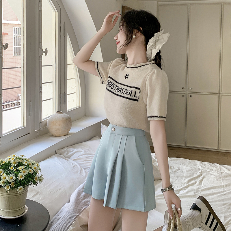 Pearl Button Pleated Blouse 珍珠扣百褶短款*3 Colors