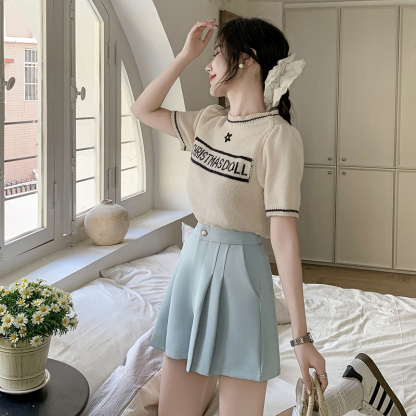 Pearl Button Pleated Blouse 珍珠扣百褶短款*3 Colors