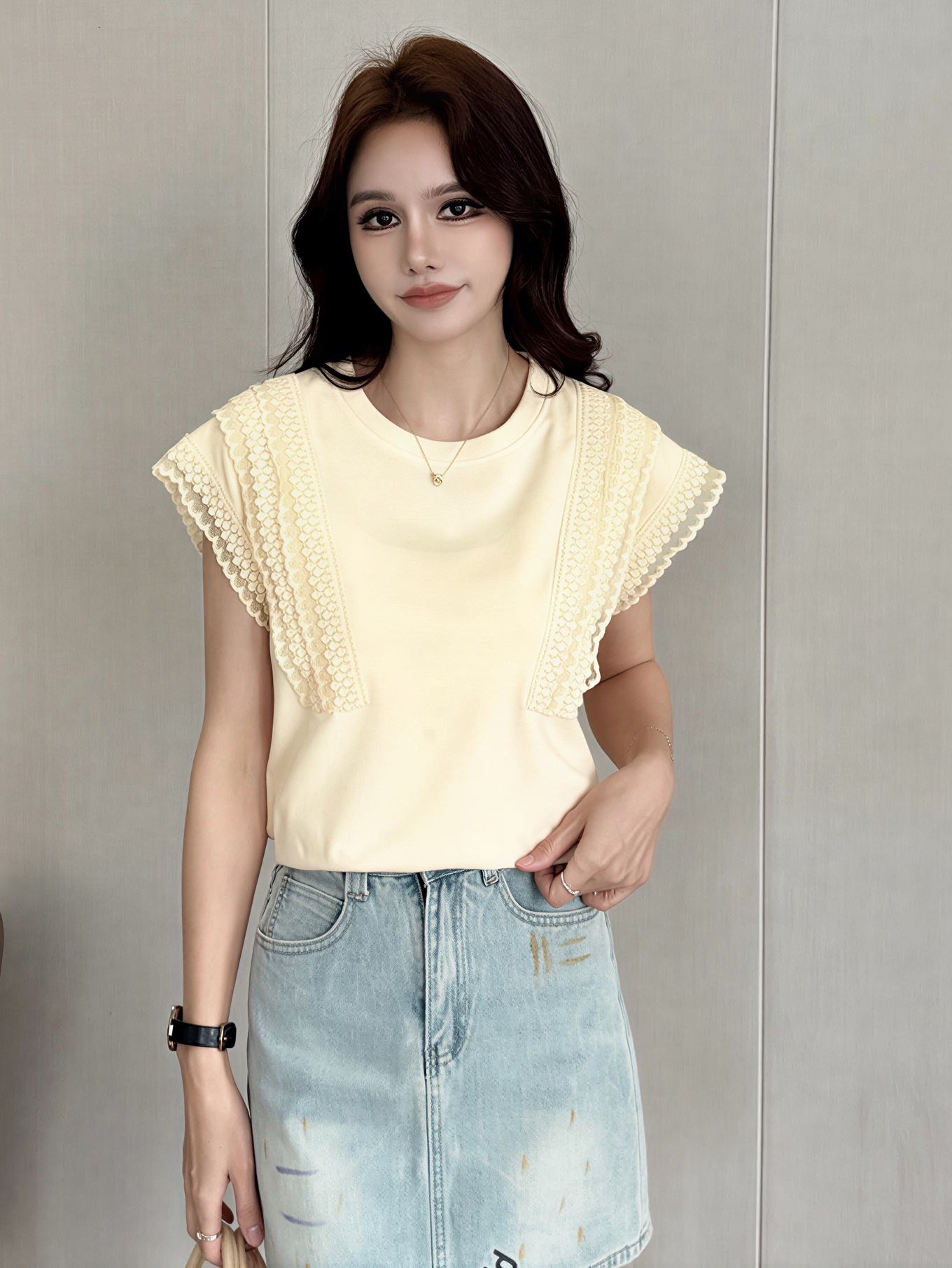 Korean Sweet Lace Trim Top 韩系甜美蕾丝花边上衣*5 Colors