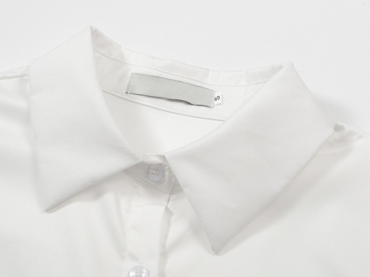 Real Shot 2025 Spring New Design Non-Iron Wrinkle-Resistant White Shirt for Women Elegant Versatile Fashion Blouse Top