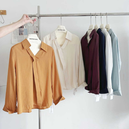  French Style High-End V-Neck Shirt* 6 Colors