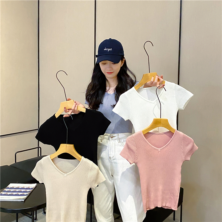 Soft Knit V-Neck Top 针织V领上衣*5 Colors