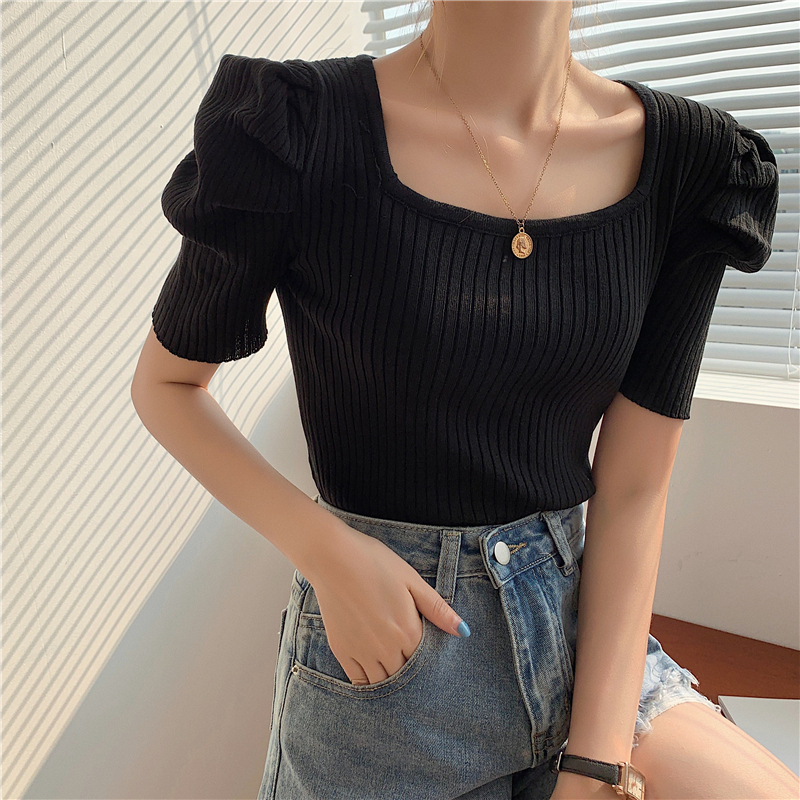 Stella Puff Sleeve Top 心机方领泡泡袖上衣*5Colors