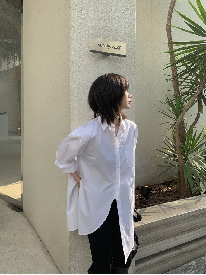Asymmetric Long Shirt 小众设计不规则长款衬衫 *2  Colors