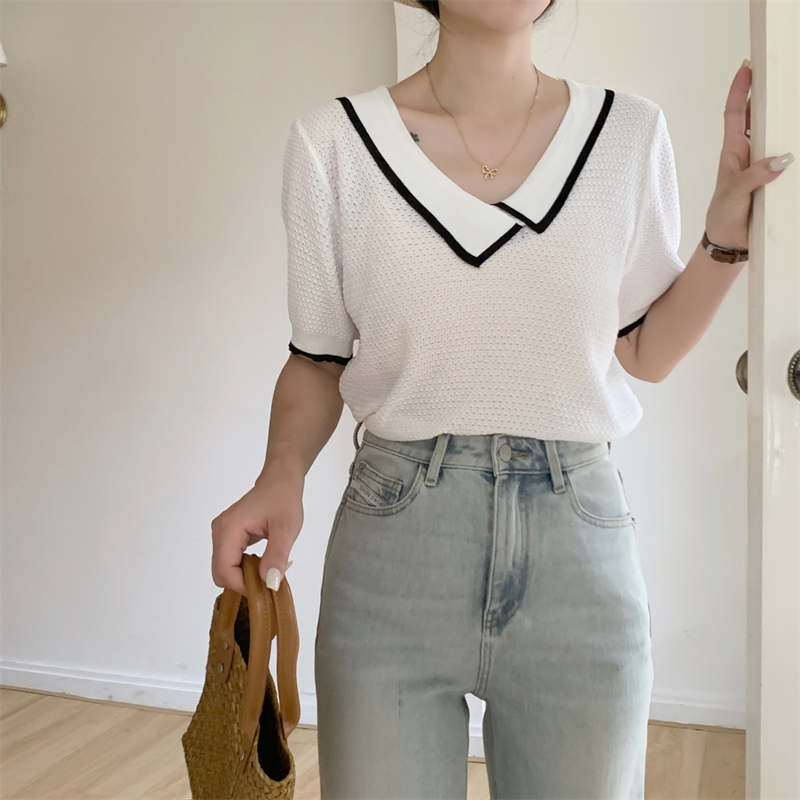 Calina Knit Top 斜方领针织上衣*4 Colors