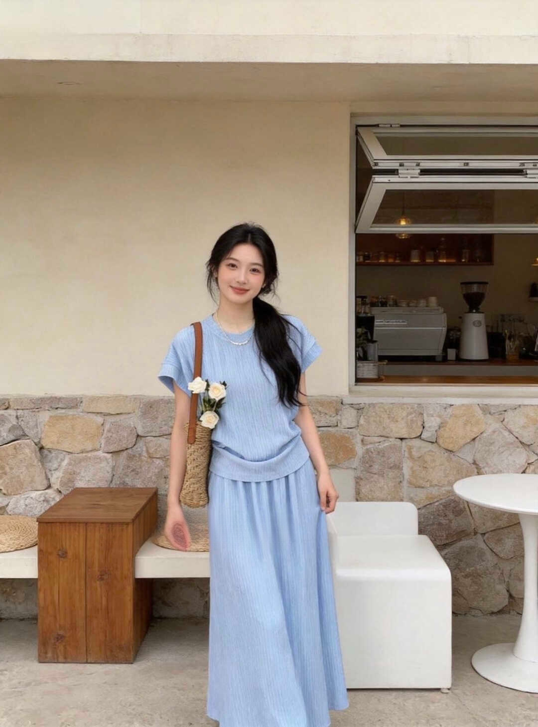 EVERYDAY Casual Tee & Skirt Set 休闲百搭T恤+半身裙套装*5 Colors