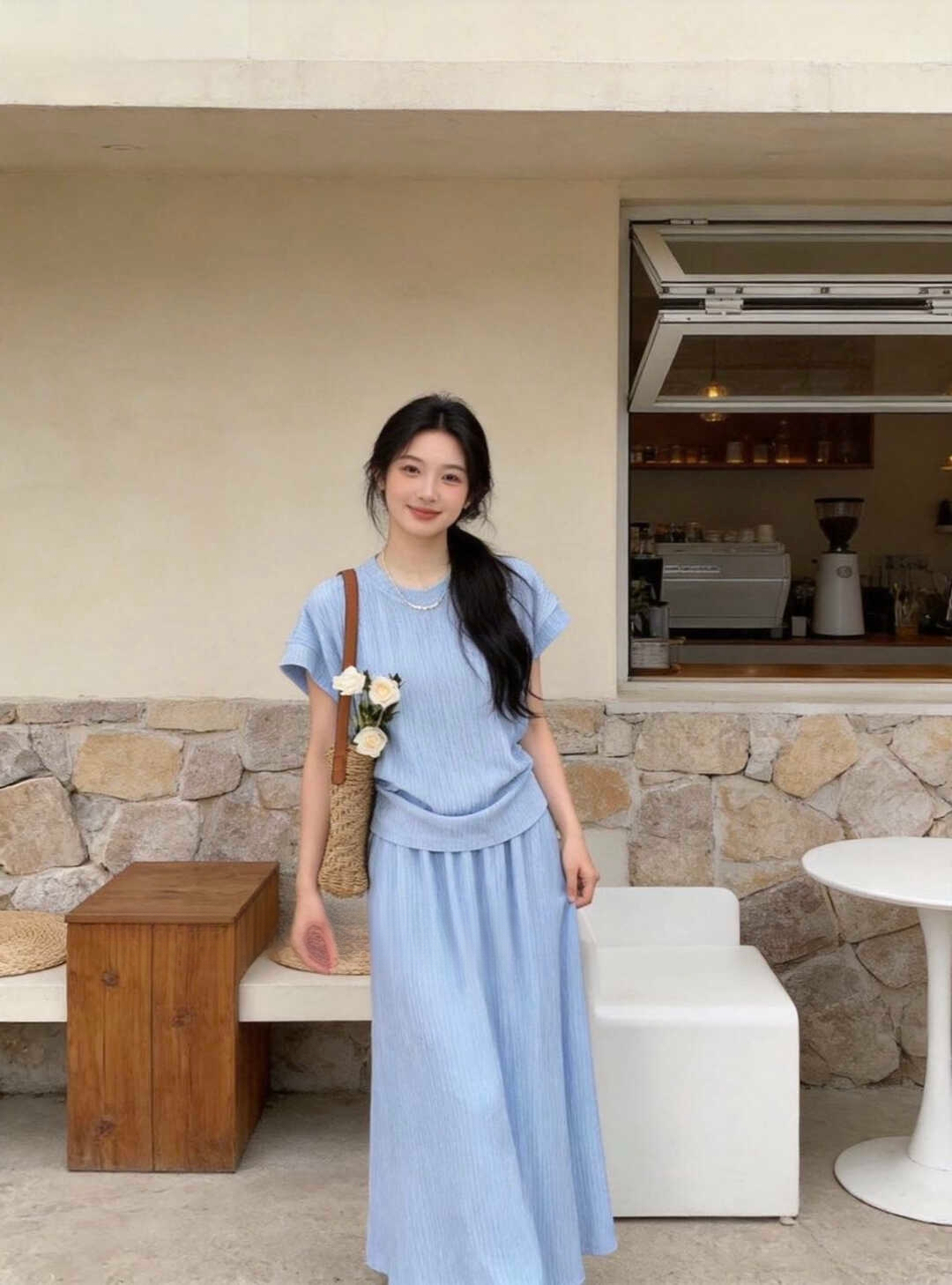 EVERYDAY Casual Tee & Skirt Set 休闲百搭T恤+半身裙套装*5 Colors