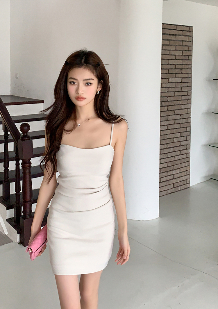 Real Shot 2025 Summer New Short Dress Sexy Short Dress European and American Simple Elegant Strap Dress for Women