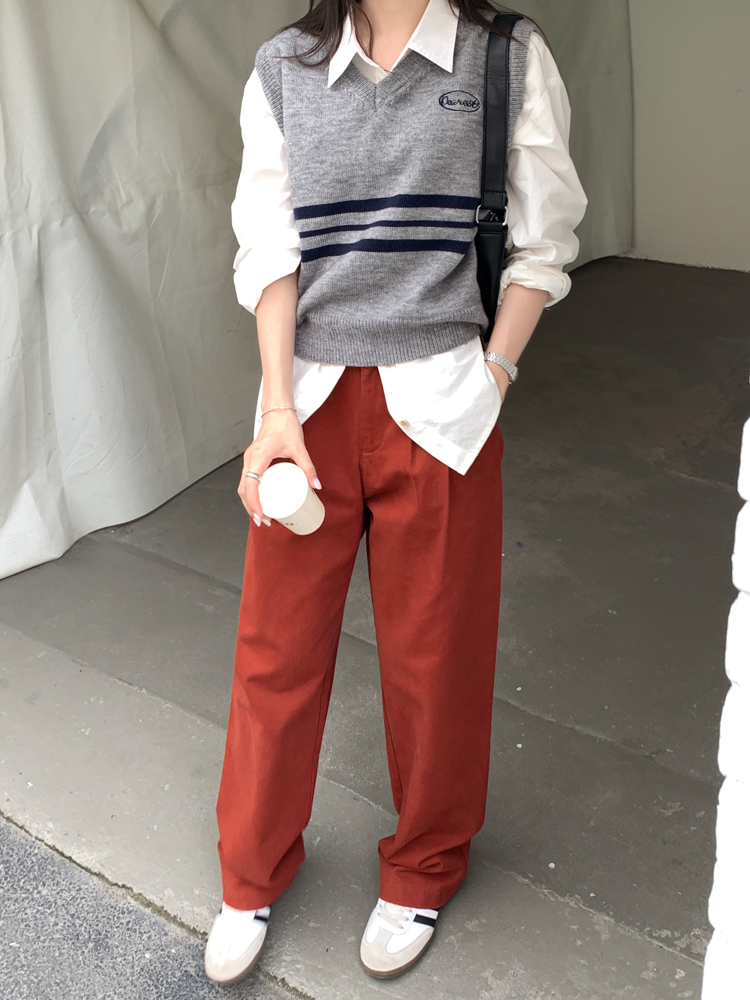  Adjustable Buckle Pleated Pants 调节扣压褶休闲裤*3 Colors