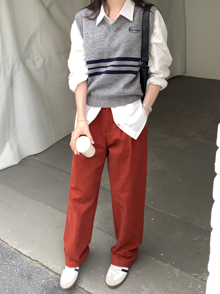  Adjustable Buckle Pleated Pants 调节扣压褶休闲裤*3 Colors