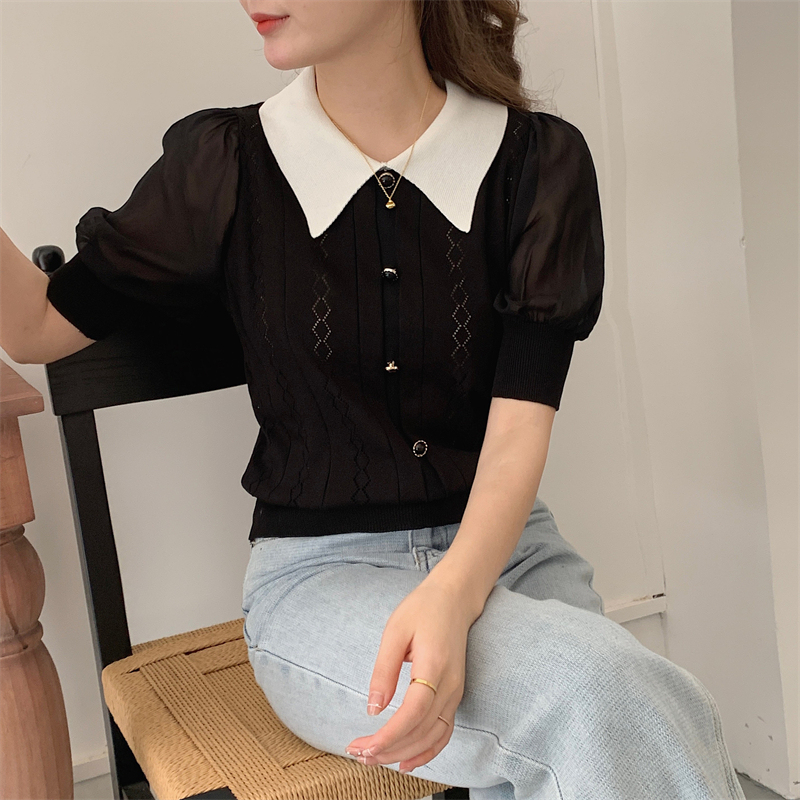 Classic Knit Top 小香风镂空针织上衣