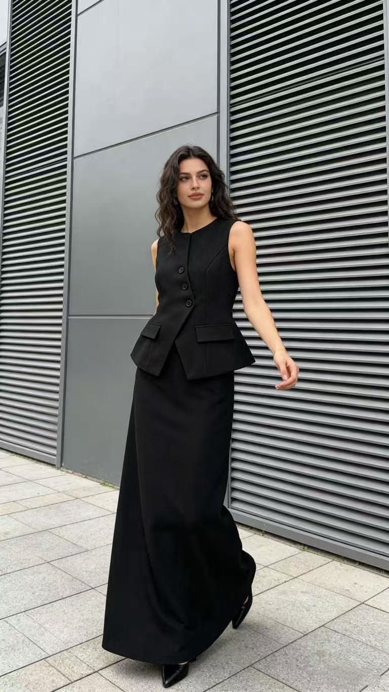 SIGNATURE Skirt Set 高智感斜排扣半身裙套装*4 Colors