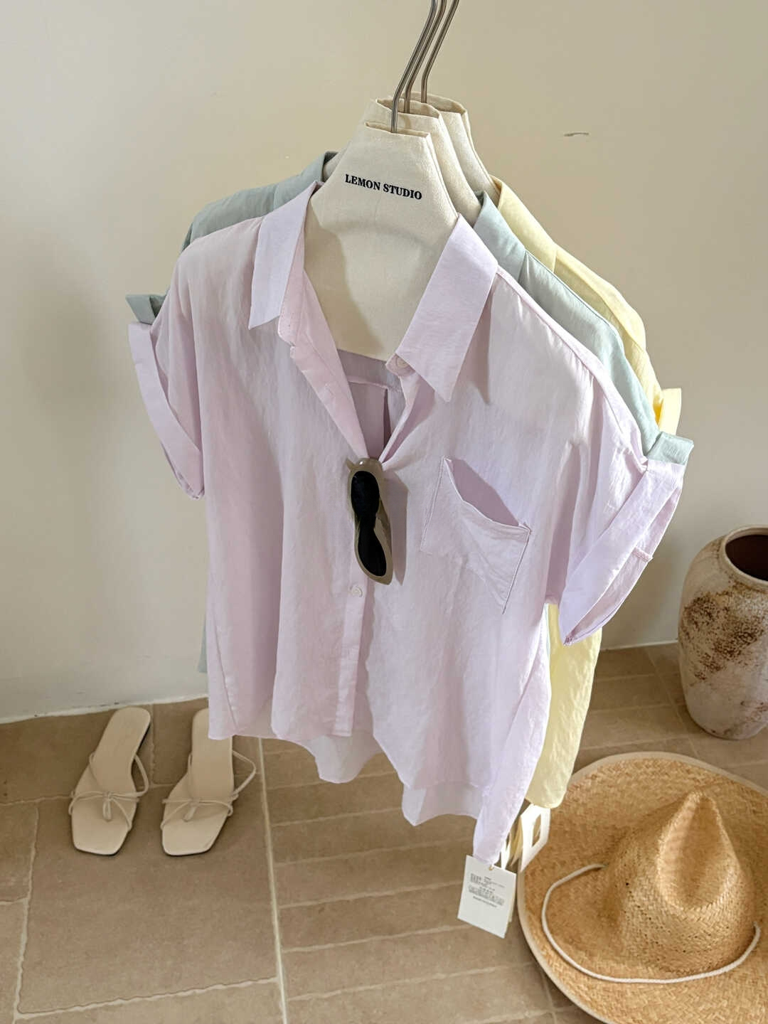 Rolled-Sleeve Short-Sleeve Shirt 卷边百搭短袖衬衫*11 Colors