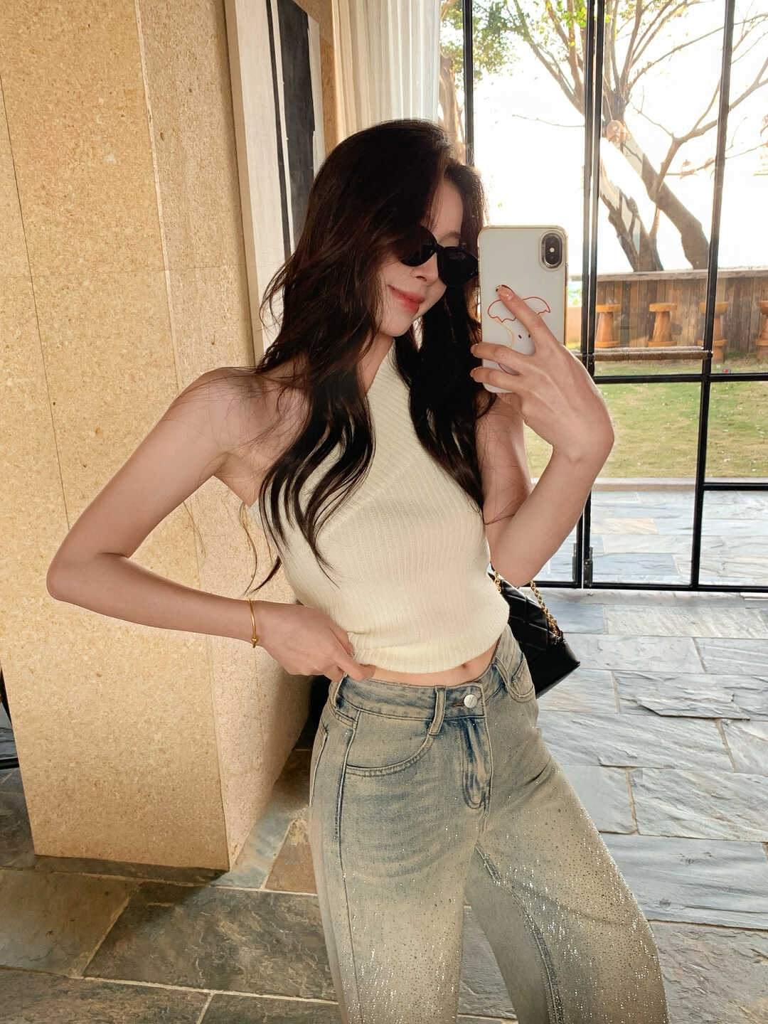 Spicy Girl Off-Shoulder Stretch Knit Tank Top 辣妹斜肩弹力针织背心* 9 Colors