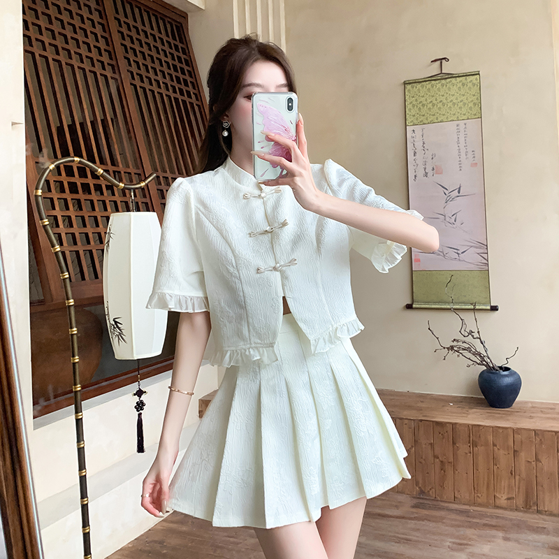 Serene Ink Pleat Skirt Two-Piece Set 水墨吟风百褶裙2件套*2 Colors