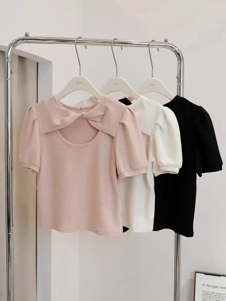 Knot Puff Sleeve T-shirt 纽结泡泡袖T恤 * 3 Colors