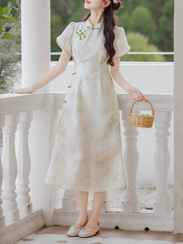 Bright Moon Bamboo New Chinese Improved Cheongsam Dress Women's Summer 2024 New Temperament Dress 50