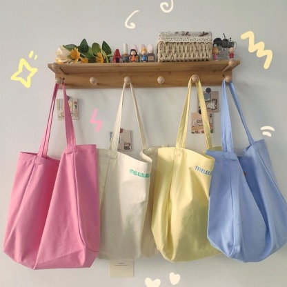 Maaas Candy-Colored Letter Canvas Bag 糖果色字母单肩手提*4Colors