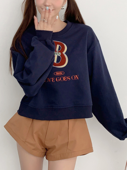 Vintage Colorblock Letter Sweatshirt 撞色字母复古卫衣